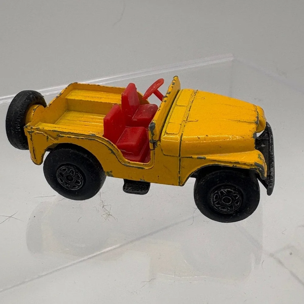 Vintage Matchbox No 2 Jeep Gladiator Yellow Diecast Car Lesney Made in England
